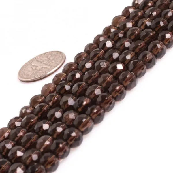 보석 보석을 만들기 위한 4mmSmokyQuartzSemiPresentGemstone라운드 표면화된 헐거운 BeadsAAA등급 DIY공예품 15