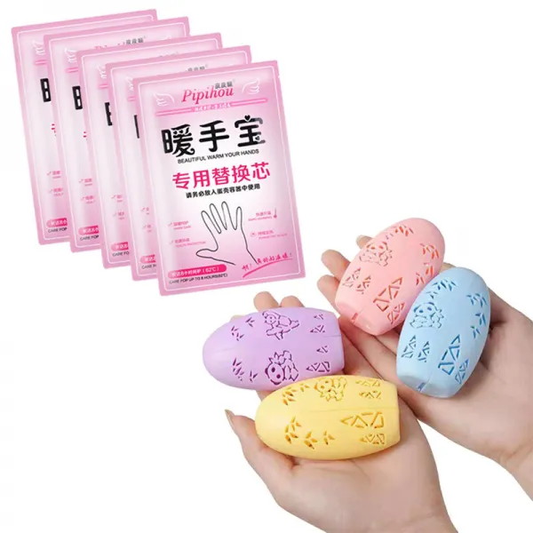 자발열 면함 충전 훈계란 보온성이 뛰어난 보물 학생 따뜻함 솜 수란을 따뜻하게 하다 리필심 보온 스티커 손 ones, 4개 훈계란 40개 리필심
