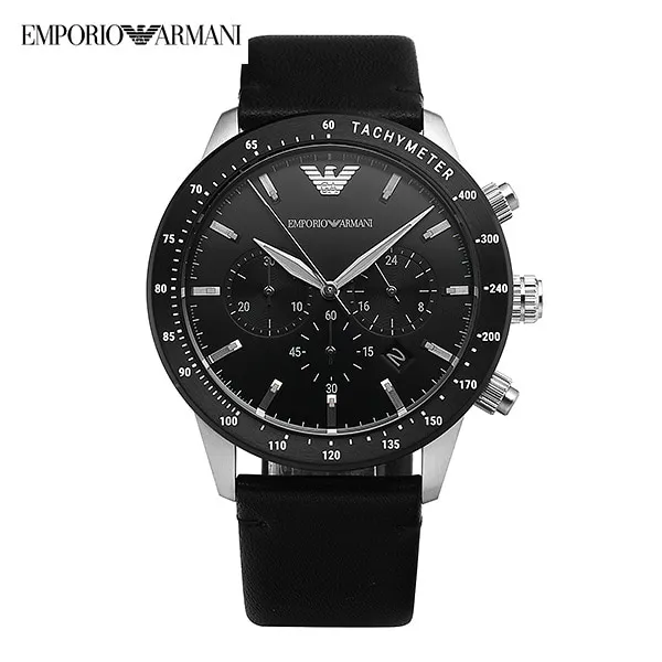 [알마니 ARMANI] AR11243 Mario 마리오 크로노그래프 남성용 가죽시계 43mm