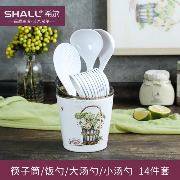 힐차관보 주방 키친 많다 기능 섬 젓가락 칼걸이 가정용 원형 물빠짐 통비닐 곰팡이 방지 티끌 젓가락걸이, 로즈 바닐라  14건