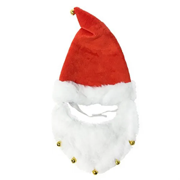 Bow Arrow Pet Dog Santa Costume Christmas Holiday Santa Hat and Beard for Dogs Medium/Large 활 화살, 1