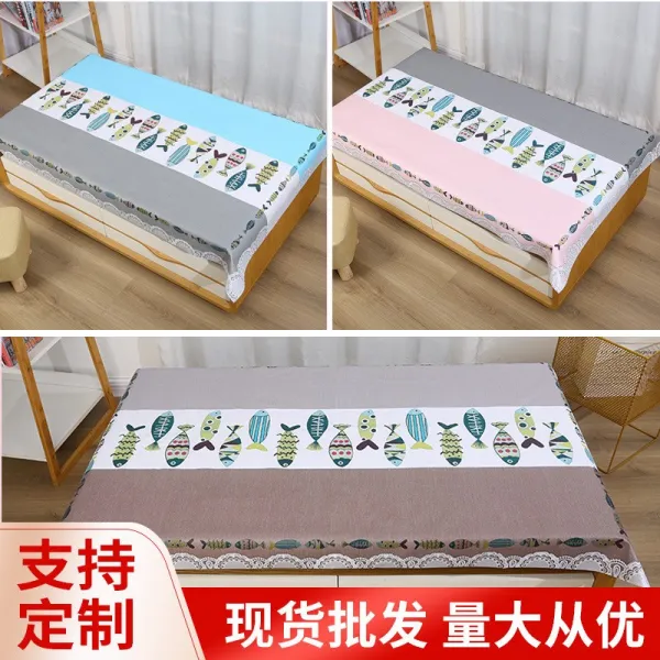 사각테이블보 공급 우승하다 90 150 심플 리빙테이블 천 애니메이션 숏 물고기 패턴이다 PVC 롱 4910273140, 핑크 그레이