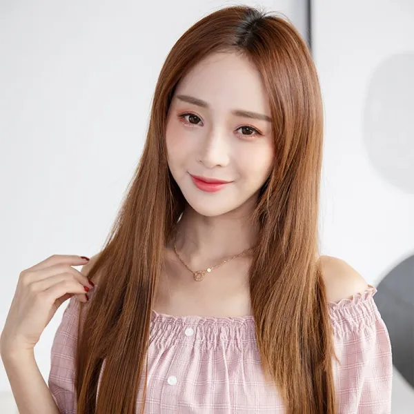벨르비쥬 여성 장발 60cm 붙임머리 헤어피스 긴머리 피스, 개, 브라운