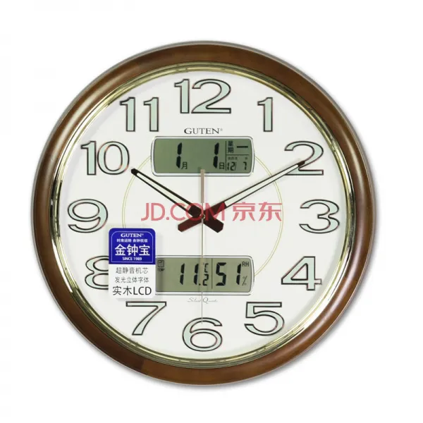 김종보 (GUTEN) 44.8cm 실목벽시계/유럽식 거실벽시계/침실정음표/년월온습도/야광시 (夜光) 카선 야광식, 상세페이지 참조