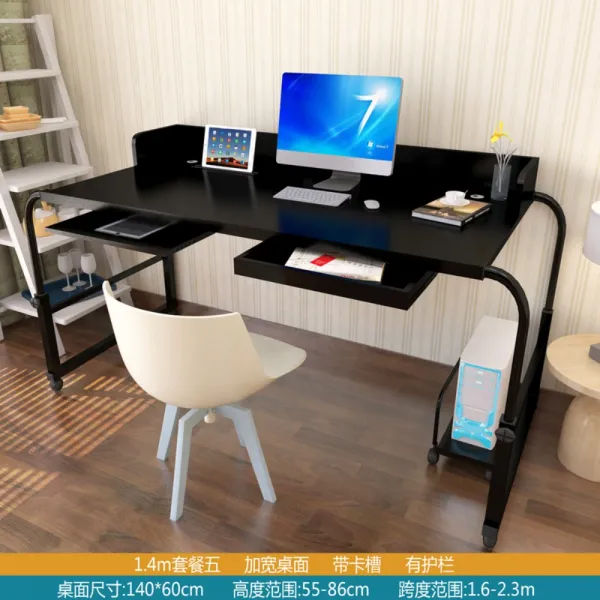 베드 테이블 세정 침대 나혼자산다 김세정 이동식 슬라이딩 이동리프트 노트북 트윈테이블, [가로60cm+카드슬롯추가]세트파이브블랙1.4