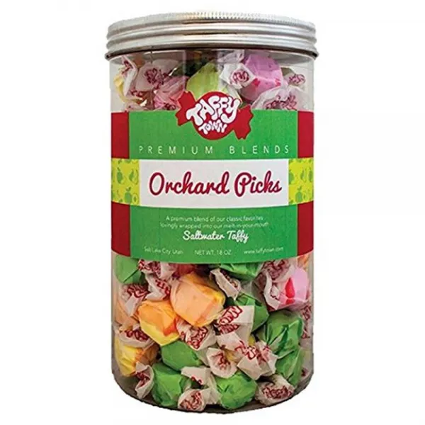 Taffy Town 태피 타운 미식가 소금물 선물 항아리 18온스 과수원 수확 Gourmet Salt Water Gift Jars 18 Ounces Orchard Picks