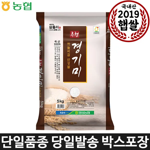 알톨 추청 경기미 5kg 안성쌀 최근도정 단일품종 1개