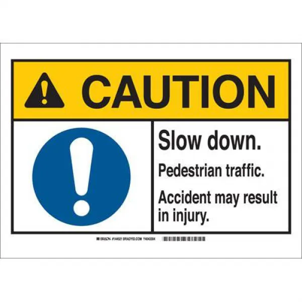 Brady 144522 AluminumCaution 보행자 교통 사고 둔화로 부상을/9088686, 상세내용참조