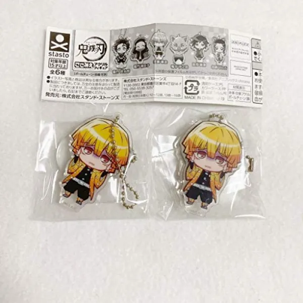 첫판 세트 귀멸의 칼날 여기 봐 네 아크릴 피규어 아가츠마선 일가챠 아크릴 키홀더 아크릴 스탠드 아쿠키 Aksu다