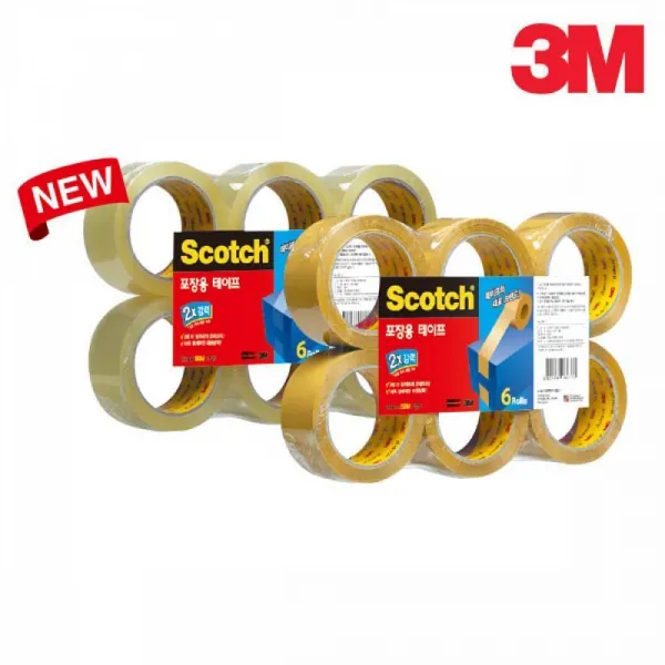 3M 이삿짐 접착력 좋은 박스 테이프6개, 갈 색