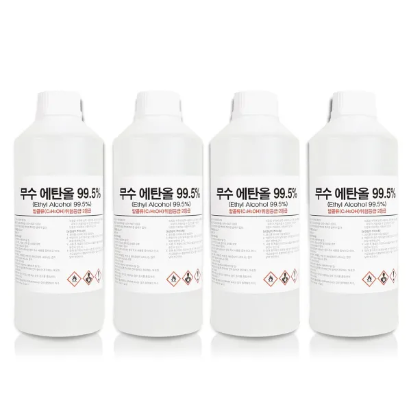 크로바 무수에탄올 99% 1L / 4L 소독용 알코올 에틸 알콜, 1LX4