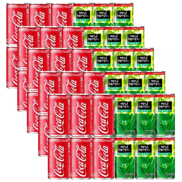 코카콜라 190ml x 30p+미닛메이드 알로에 175ml 30p(무), 60개