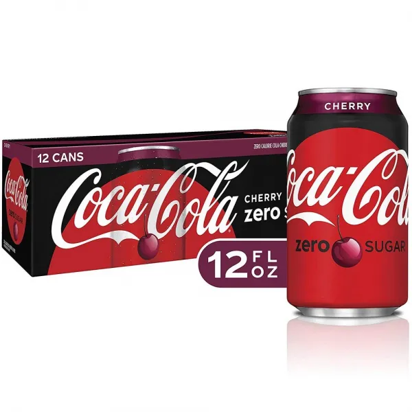 Coca-Cola 체리 코카콜라 제로 미국생산 Zero Cherry Diet Soda 12oz(355ml) 12캔, 1개