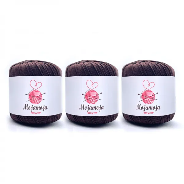 MOJAMOJA 색채가 풍부하다 뜨개실 3PC, 22다크커피