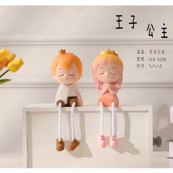 인테리어장식인형 결혼기념일 한쌍 선물 피규어장난감 커플 공공의 어린 독창적 신혼집에 발을 들여놓다 3819689058, 왕족블루 색소왕자 와 프린세스