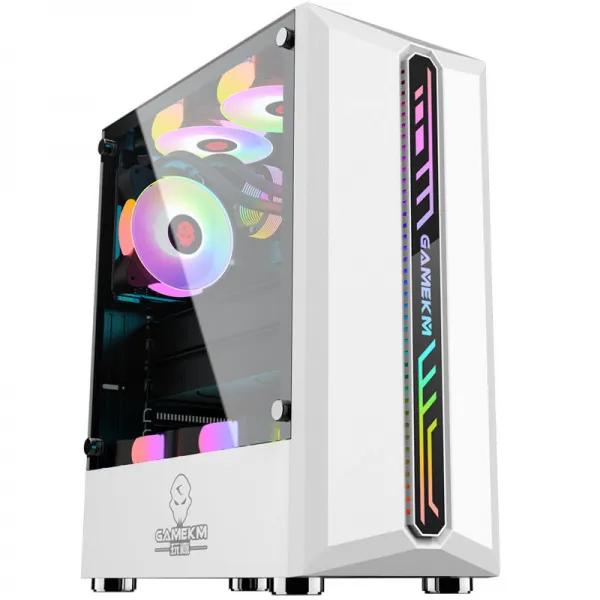 PC케이스 과시하고 자랑하다 테이블 탑 유리 전측투과 RGB 게임 워터냉각 ATX 대판 1944938842, 요 (아이보리 화이트 )방탄글래스 타