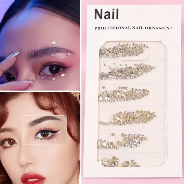 엘네티 글리터 색조메이크업 눈초리 스티커 별 눈물 사마귀 첩 라이크 무대 화장함 선명한 규빅 펀치크 장식, A52- 플랫 백 뚫고 들어간다 (금