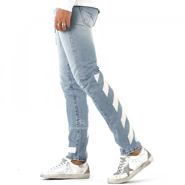 19fw 오프화이트 슬림 핏 블리치드 진 7128