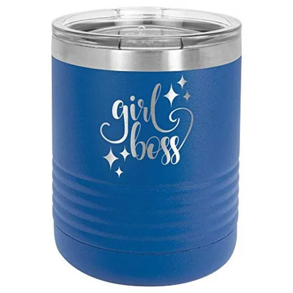 [꿈꾸는직구]W52518B GIRL S BLUE 10 음료 텀블러 뚜껑 포함 설인 로우 볼 스타일 스테인레스 스틸 여행용 머그잔 재미 따옴표 새겨진 커피 컵 OnlyGifts.com, 푸른