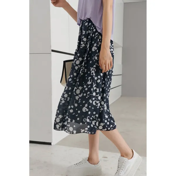 걸음째 미인 의미가 깊다 예 세분 물줄기 국외 손님 바치다 실크 프린트 플리츠스커트 여름