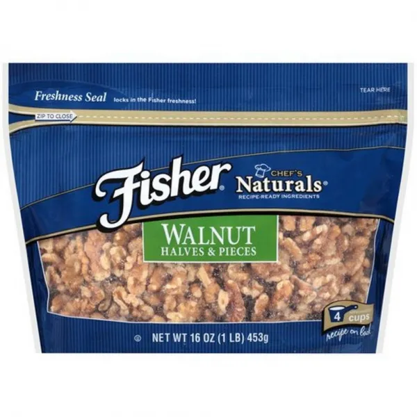 Fisher 요리사 원주민 월넛 반감 피스 (2팩) 1lb팩, 선택, 상세설명참조