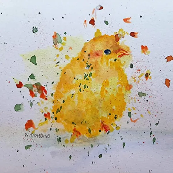 원래 수채화 흐리게 엿보기 조류 그림 새 예술 패드 크기 8 x 10 불공평, 본상품, 본상품