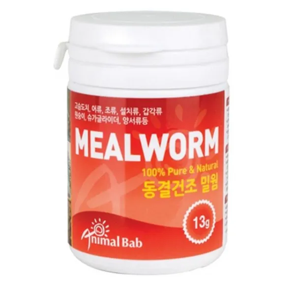 애견 동결건조밀웜 13g 고단백질 필수 영양간식 6개 용품, 1개
