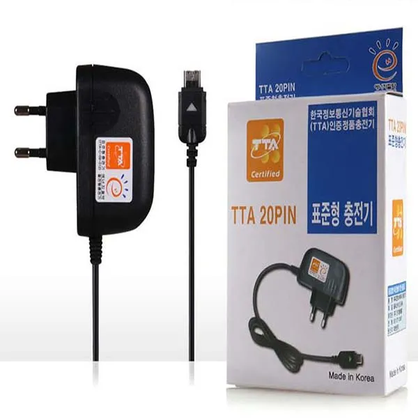국산 정품 인지 가정용 TTA 20핀 충전기 일체형충전기 폴더폰충전기 구형핸드폰충전기, 1개