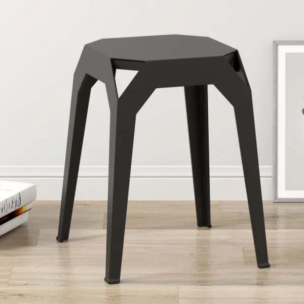 Mar.23 74번 가후 플라스틱 걸상 가정용 하이 벤치 하이 벤치 심플 레스토랑 식탁 거실 등단z 두 꺼 운 거. 별 요 흑.