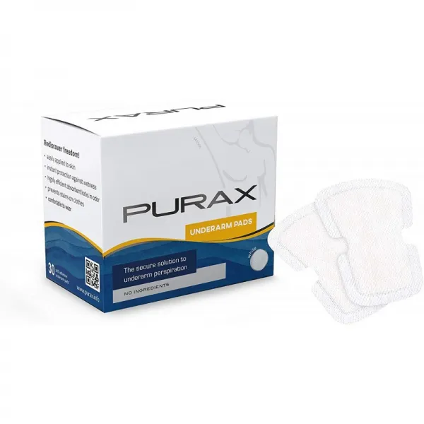 PURAX 순수 패드 발한제 접착식 겨드랑 아래 패드 30 피스, 단일상품