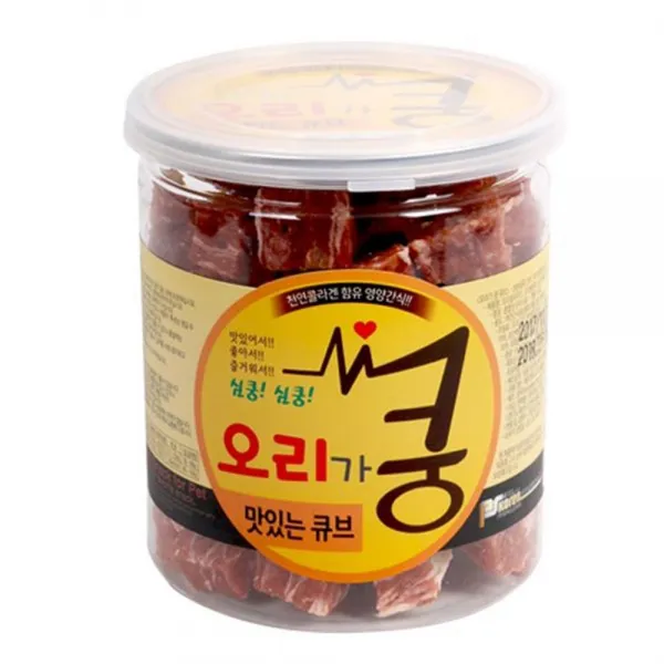 애견 간식 오리 큐브 콜라겐함유 본능충족 꿀맛 위생적 퍼피, 1개