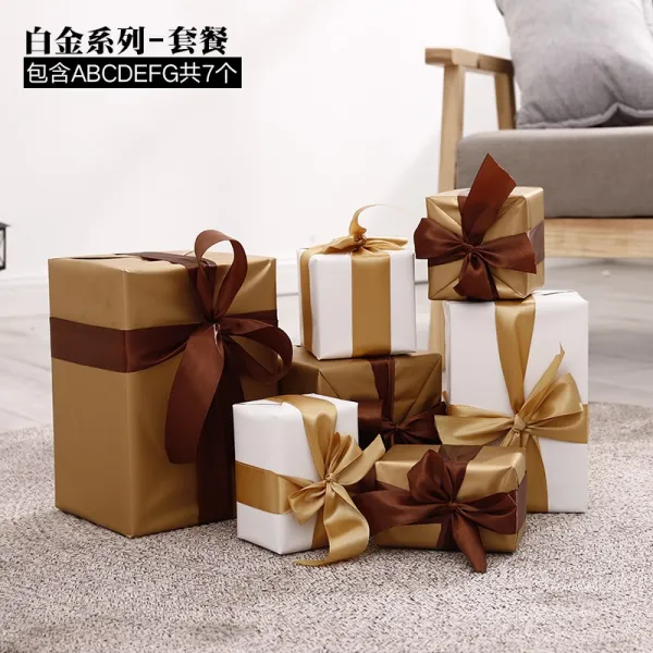결혼식 도구 크리스마스리스 박스 장식 선물세트 새해 장면 배치 산적 두목 지난 번 배경 미진 A스윙 2721672758, 화이트골드 계열 ABCDEFG 패키지