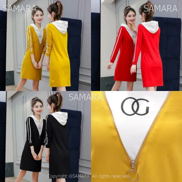 Qterra 특허브랜드 슬림핏 여성 기모 미디 맨투맨 가을겨울 후드 캐주얼