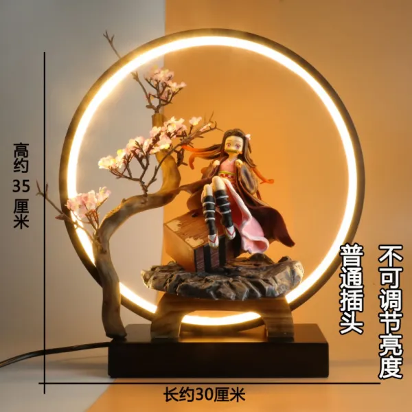 귀멸의칼날 LED 피규어 연기 특수효과 굿즈 네즈코 카마도탄지로 일륜도 젠이츠 귀칼 대형, 오리지널 케이스 자체 사용 + M개