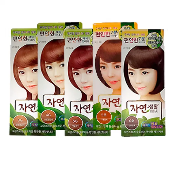 자연생활 헤어컬러 새치염색약 무료배송 염모제, 4G 구릿빛갈색, 1개