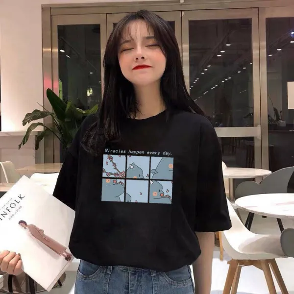 chaosheng 홍콩풍 bf 별미 완쾌 학생 모리코초이 cec 반팔 2020 티셔츠 여성 ins 조상 gres432