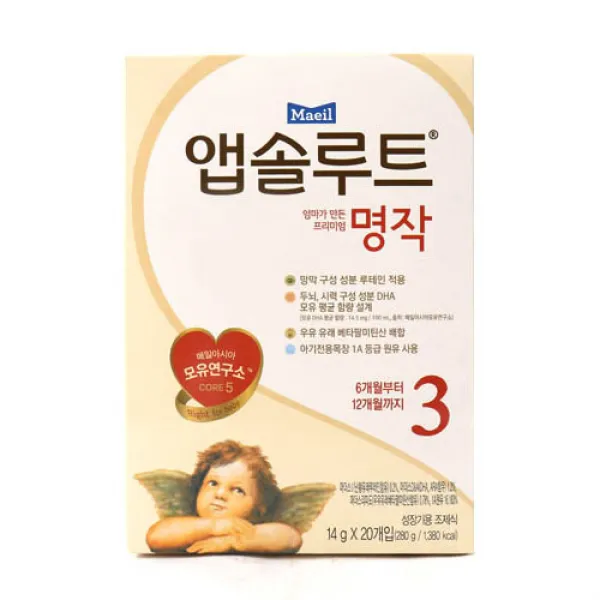 [메가마트] 매일 앱솔루트 뉴 명작 3단계 스틱 14g*20개, g