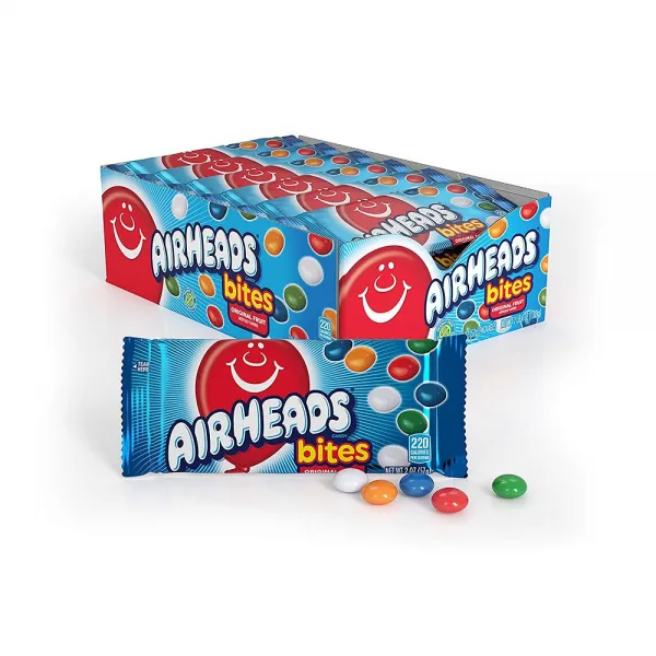 Airheads Bites Candy Fruit Flavored 오리지널 과일맛 바이츠캔디 57g 18팩 입덧 오트밀 페인트 눈깔 금연 사탕 임산부간식 캔디, 1set