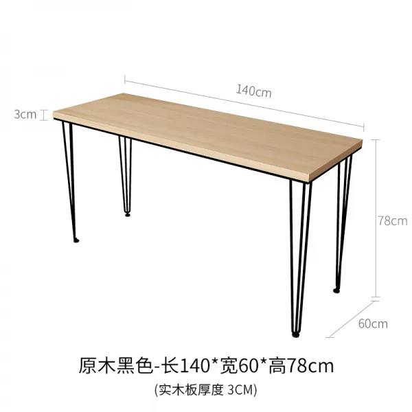 DIPYLON 모던 인테리어 북유럽 용 풍 책상 심플 현대침실 학생 사무용 철공소, 우드/ 매트블랙/140x60x78