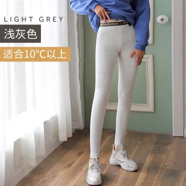 품행과 채색 레깅스바지 양말 여성 면봄가을 얇은 여름 슬림 슬림핏 9부 요가바지 그레이 아우터 팬티스타킹