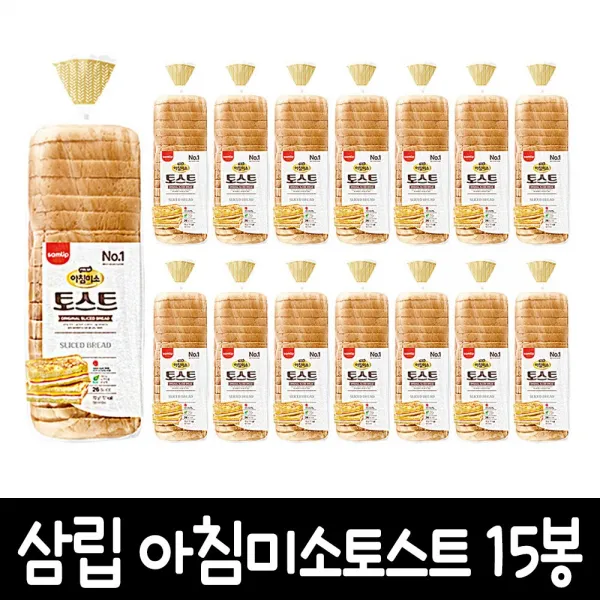 삼립 아침미소토스트 702g, 15봉