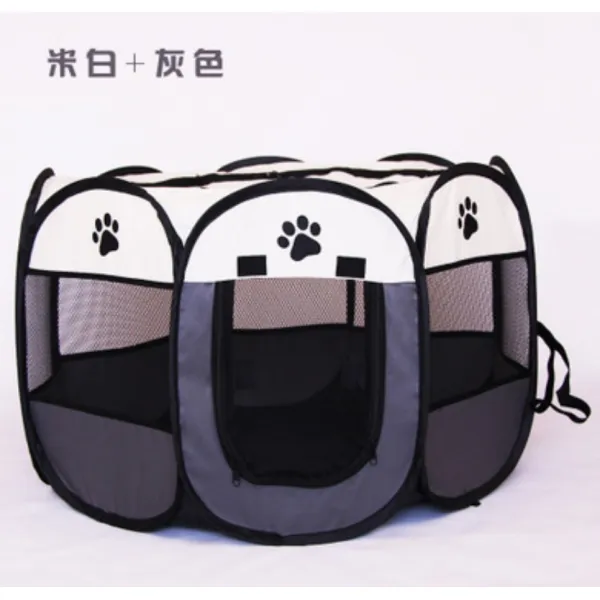 접이식 고양이 반련견 여름집 텐트 분만실, 베이지회색