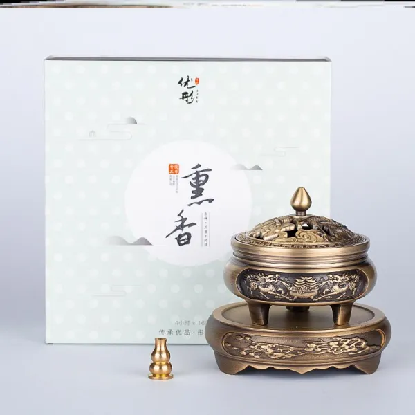 난로 가정용 거실 사무실 현관진 자택 중국식 그테이블 진열 장식품 향초 홀더, 길짐승 기린 세 발 _160 접시 서