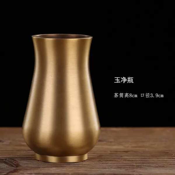 구리 찻잔 필통 찻집 사무실 서재 장식품 다기 수납 통 차반 다도 육군자 부품 (옥정 병) 개 통, 상세페이지 참조