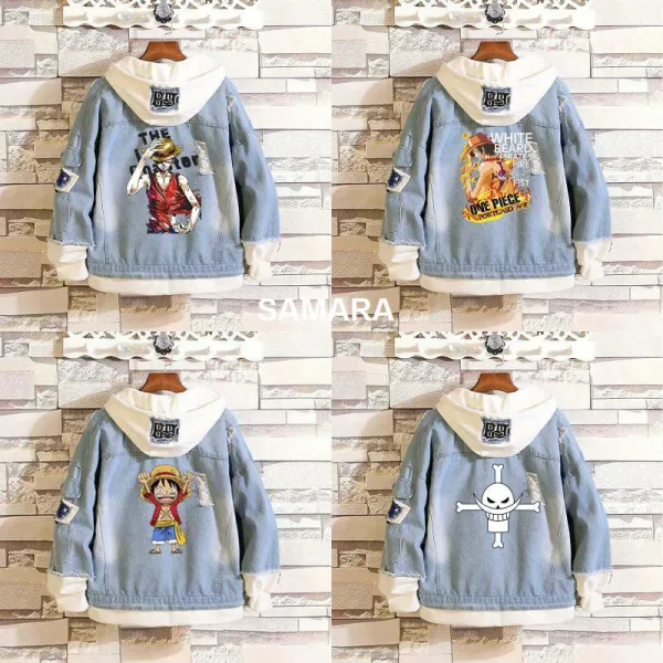 Qterra A0426 남자 코트 청자켓 후드 점퍼 캐릭터 데님재킷