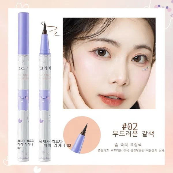 에어로빅 크레용 컬러 아이라이너 지속 방수 멀미 염색 쉽게 지워지다 극세사 아이라이너 젤, 온화한 갈색