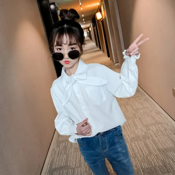 보릿자루 부티 8802 리본 블라우스