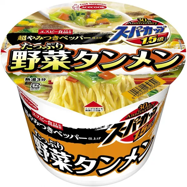 エースコックスーパーカップ1.5倍たっぷり野菜タンメン超やみつきペッパー仕上げ108g×12個 에이스 콕 슈퍼 컵 1.5 배 듬뿍 야채 탄멘 매우 중독성 페퍼 마무리 108g × 12 개, 1
