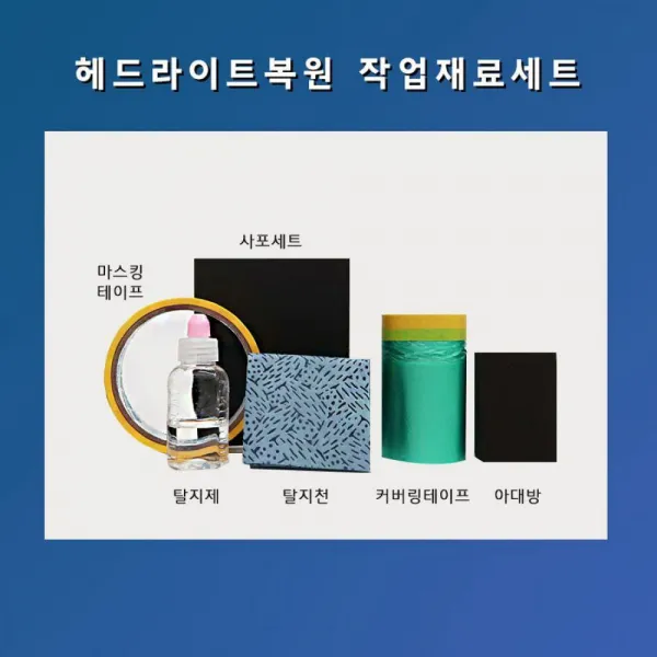 헤드라이트복원제 복원재료1세트 헤드라이트 사포장 기본 B2b9