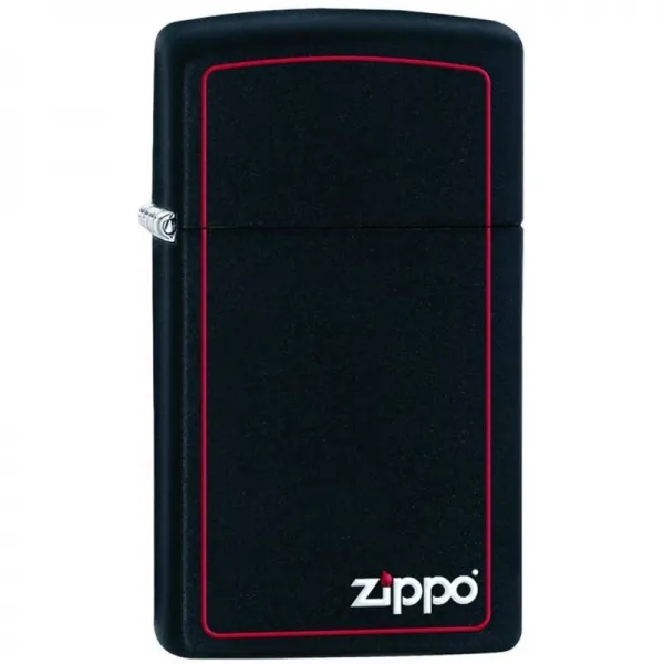 로고 규칙적인 까만 광택이없는 Zippo 218ZL 방풍 점화기